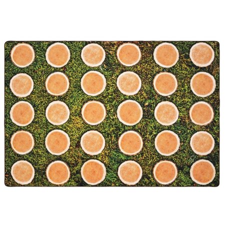 CARPETS FOR KIDS 8 x 12 ft. Rectangle Tree Rounds Seating Rug 60818